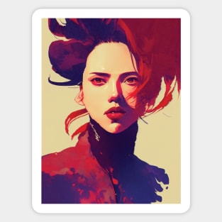 beautiful girl digital art - DESIGN Sticker